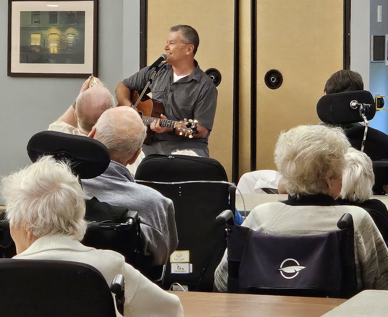 Henry performing for seniors